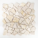 Mosaico de mármol piedra natural cantera ciot crema dorada pulida estructura MOS44-30-2807_f