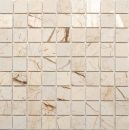 Mármol azulejo de mosaico de piedra natural de oro crema pulido brillante - MOS42-32-2807