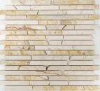 Mosaico de mármol piedra natural Ladrillo crema dorada estructura pulida MOS40B-2807_f