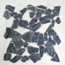 Mosaico de mármol piedra natural blanco negro antracita poligonal azulejo splashback cocina cuarto de baño - MOS44-0204