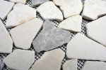 Muestra de mano mosaico azulejo mármol piedra natural gris beige cantera Ciot gris Botticino MOS44-0108_m