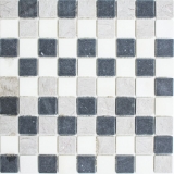 Mosaico de mármol piedra natural beige gris negro mármol Botticino Nero MOS40-MOS32/1125_f