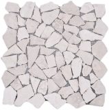 Mosaico de mármol de cantera de piedra natural de color beige claro marfil azulejo poligonal splashback paneles de pared - MOS44-30-100