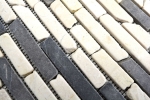 Muestra de mano mosaico azulejo mármol piedra natural beige negro Ladrillo BianconeJava MOS40-0115_m
