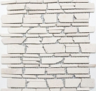 Mosaico de mármol de piedra natural de color beige claro crema de ladrillo mosaico de azulejos de ladrillo de bonos backsplash cuarto de baño paneles de pared - MOS40-0200