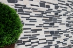 Muestra de mano mosaico azulejo mármol piedra natural beige negro ladrillo mosaico BianconeJava MOS40-0205_m