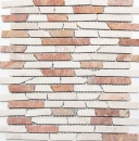 Mosaico de mármol de piedra natural de color beige rojo ladrillo RossoCream compuesto salpicaduras de azulejos backsplash cocina - MOS40-0135