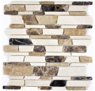 Mosaico de mármol de piedra natural de color beige marrón crema ladrillo mosaico Castanao ladrillo vínculo azulejo backsplash cocina - MOS40-12-295