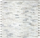 Mosaico de mármol piedra natural Ladrillo Splitface blanco 3D pequeño MOS40-3D11_f