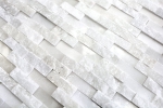 Muestra de mano mosaico azulejo mármol piedra natural Ladrillo Splitface blanco 3D pequeño MOS40-3D11_m