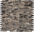 Mosaico de mármol piedra natural marrón claro Ladrillo Splitface Emperador 3D pequeño MOS40-3D76_f