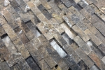 Muestra de mano mosaico azulejo mármol piedra natural marrón claro Ladrillo Splitface Emperador 3D pequeño MOS40-3D76_m