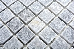 Muestra de mano mosaico azulejo mármol piedra natural gris claro Bardiglio Antique Marble MOS40-40023_m