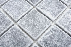 Muestra de mano mosaico azulejo mármol piedra natural gris claro Bardiglio Antique Marble MOS40-40048_m