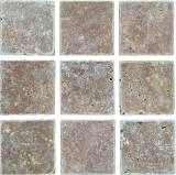 Azulejo Travertino piedra natural Noce nogal marrón azulejo de piedra natural aspecto antiguo plato de ducha pared de ducha cocina azulejo - MOSF-45-46116