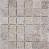Travertino mosaico azulejos terraza pared suelo piedra natural Medio beige claro crema pared revestimiento plato ducha pared cocina azulejo - MOS43-46048