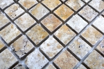 Muestra de mano mosaico azulejo travertino piedra natural oro amarillo travertino antiguo MOS43-51023_m