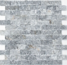 Splitface mármol pared de piedra de piedra natural gris antracita pared de ladrillo enlace 3D óptica azulejo espejo - MOS40-48196