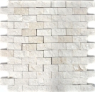 Piedra caliza mosaico de piedra natural split cara pared de piedra blanca crema ladrillo piedra caliza 3D óptica azulejo espejo azulejo de la pared cuarto de baño - MOS29-49248