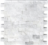 Splitface mosaico de mármol pared de piedra natural de ladrillo blanco de la pared de bonos Ibiza Azúcar óptica 3D azulejos backsplash cocina - MOS45-0204