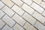 Muestra de mano mosaico azulejo travertino piedra natural beige Ladrillo Chiaro Antiguo Travertino MOS43-46234_m