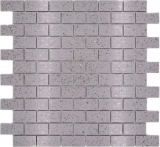 Azulejos de mosaico de cuarzo compuesto de piedra artificial Ladrillo Artifical gris MOS46-0204