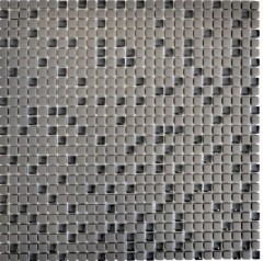 Mosaico de vidrio Revestimiento de pared sostenible Azulejo Reciclaje Esmalte gris-marrón mate MOS140-05G
