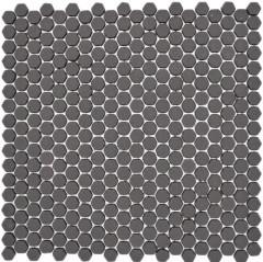 Mosaico de vidrio Revestimiento de pared sostenible Azulejo backsplash Reciclaje Hexágono Esmalte gris-marrón mate MOS140-HX15G