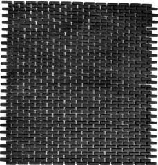 Mosaico de vidrio Revestimiento de pared sostenible Azulejo espejo Reciclaje Ladrillo Esmalte negro mate MOS140-B21B