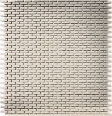 Mosaico de vidrio Revestimiento de pared sostenible Azulejo backsplash Reciclaje Ladrillo Esmalte crema mate MOS140-B23C