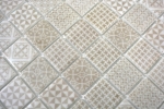 Muestra de mano retro vintage mosaico azulejo ECO reciclado VIDRIO ECO beige patchwork MOS145-P-50_m