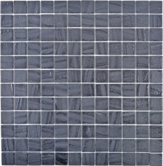 Mosaico de vidrio sostenible revestimiento de paredes azulejo espejo reciclaje negro antracita MOS360-03