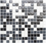 Mosaico de vidrio mosaico azulejos blanco gris negro baño azulejo ducha salpicaduras azulejo backsplash MOS52-0302