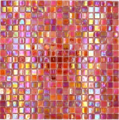 Mosaico de vidrio mosaico azulejos naranja rojo iridiscente pared azulejo espejo MOS58-0902