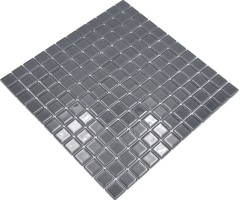 Muestra de mano mosaico azulejo Mosaico de vidrio translúcido Gris cristal BAÑO WC Cocina PARED MOS63-0202_m