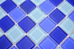 Muestra de mano mosaico azulejo Mosaico de vidrio translúcido Azul cristal BAÑO WC Cocina PARED MOS63-0405_m