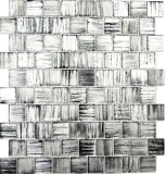 Mosaico de azulejos de vidrio mosaico de vidrio esmerilado estructura negro claro mate esmerilado MOS68-CF41