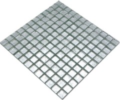 Muestra de mano mosaico azulejo Mosaico de vidrio translúcido Cristal estructura de plata MOS123-8SB16_m