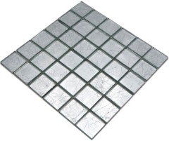 Muestra de mano mosaico azulejo Mosaico de cristal translúcido Estructura de plata cristalina MOS123-8SB26_m