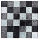 Mosaico de pared posterior de vidrio negro mosaico de plata negro estructura MOS126-1704_f