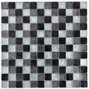 Mosaico de azulejos de vidrio mosaico de plata gris negro estructura de metal mirada MOS126-1783