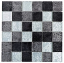 Mosaico de azulejos de vidrio mosaico de plata gris negro estructura de metal mirada MOS126-1784