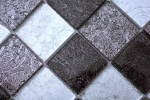 Muestra de mano mosaico azulejo translúcido negro mosaico de vidrio Cristal plata negro estructura MOS126-1784_m