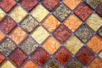 Muestra de mano mosaico azulejo Mosaico de vidrio translúcido Estructura de cristal oro naranja MOS120-07814_m