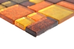 Muestra de mano mosaico azulejo Mosaico de vidrio translúcido combinado Cristal oro naranja estructura MOS88-07814_m