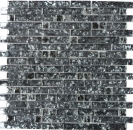Mosaico mosaico de vidrio compuesto negro translúcido Piedra de cristal negro MOS87-MV718_f | 10 esteras de mosaico