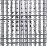 Mosaico de vidrio diamante mirada mosaico azulejo plata azulejo backsplash cocina MOS130-0208