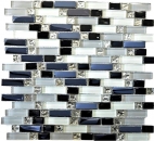 Varillas de mosaico de vidrio Mosaicos blanco gris negro grafito Galvanizado MOS87-IL007