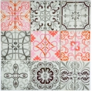 Mosaico de vidrio retro vintage mosaico azulejos gris rojo pared de la cocina MOS68-Retro-F