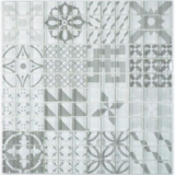 Retro vintage mosaico mosaico de vidrio gris translúcido Crystal Design gris MOS88-Retro-35_f | 10 esteras de mosaico